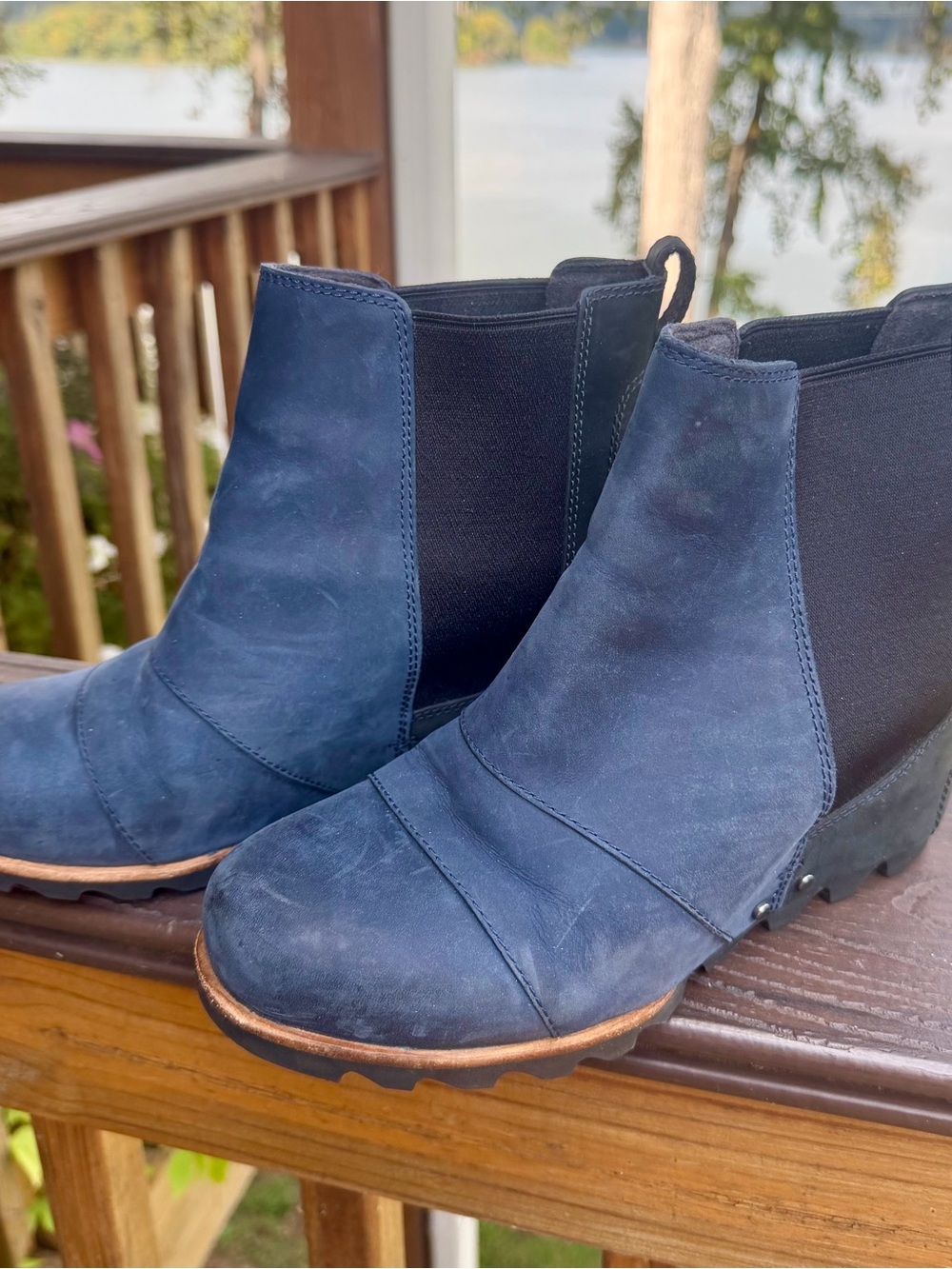 Sorel Navy Suede Chelsea Ankle Booties